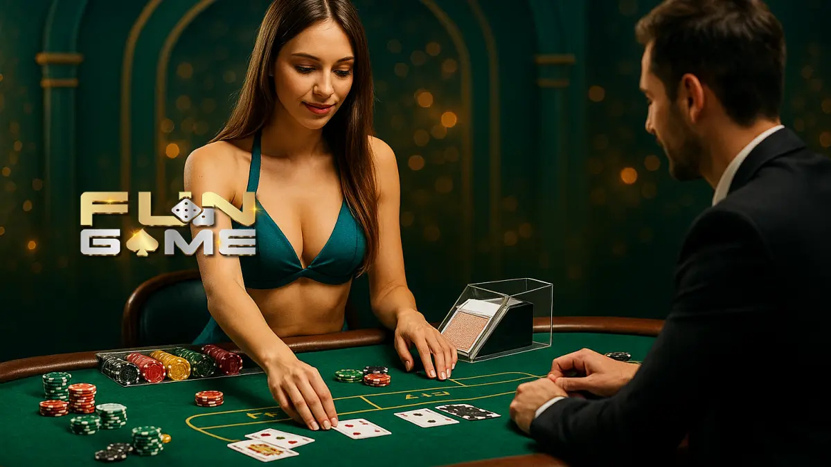 Fungame 真人百家樂賭桌與荷官現場氛圍