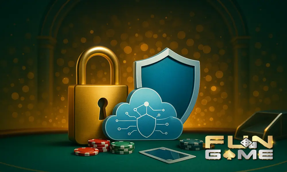 Fungame 資訊安全與加密防護示意圖